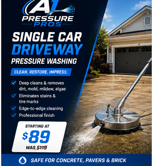 Single Car Driveway Pressure Washing ⭐ (Best Seller)